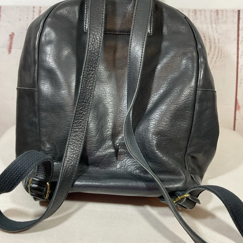 Madewell The Lorimer Backpack Black Italian Leather Minimalist Academia Preppy‎